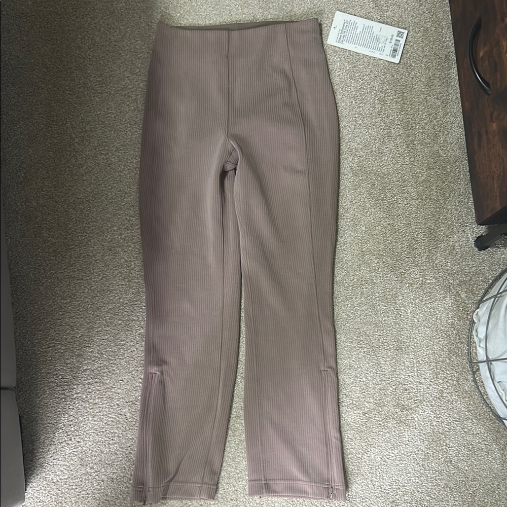 lululemon ribbed softstreme zip-leg HR crop 25”